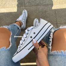 Carregar imagem no visualizador da galeria, TĂȘnis All Star Couro Branco Feminino Premium
