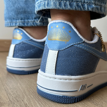Carregar imagem no visualizador da galeria, TĂȘnis Nike Air Force Jeans Moeda Azul