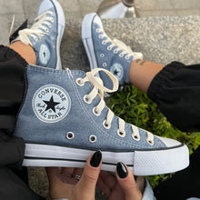 Carregar imagem no visualizador da galeria, TĂȘnis All Star Jeans Denin Cano Alto Chuck Taylor Premium