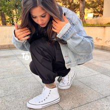 Carregar imagem no visualizador da galeria, Tênis All Star Cano Alto Branco Courino Feminino Premium
