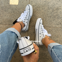 Carregar imagem no visualizador da galeria, Tênis All Star Couro Branco Feminino Premium
