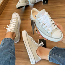 Carregar imagem no visualizador da galeria, Tênis All Star Courino Cinza e Lilás Feminino Premium
