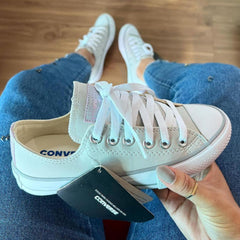 Tênis All Star Courino Cinza e Lilás Feminino Premium